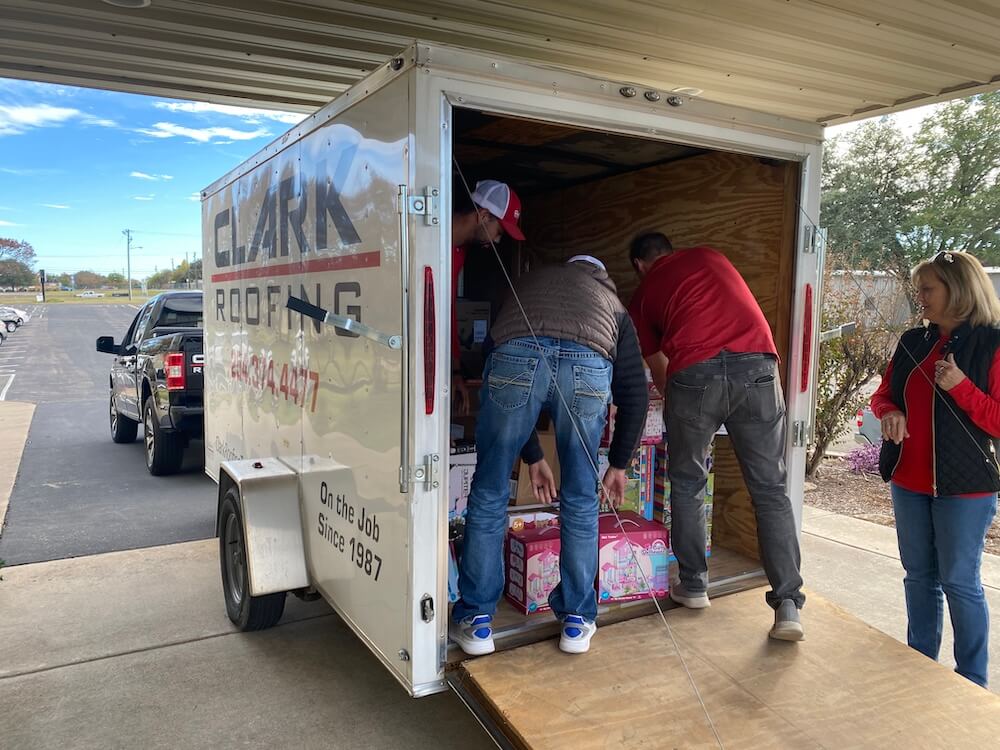 Roofers 2021 Mission Waco Toy Delivery for Christmas